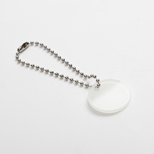 Acryl moktag voor sublimatie - cirkel aan kogelketting