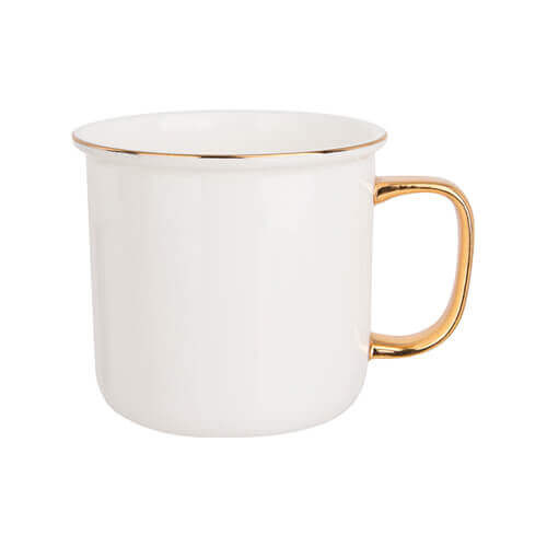 Mok 280 ml met gouden rand en handvat voor sublimatie
