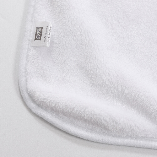 Couverture minky à capuche 150 x 130 cm pour sublimation - blanc