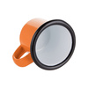 Emaille mok 100 ml oranje met zwarte rand Thermische Sublimatie overdracht