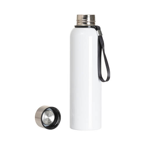 800 ml nerūdijančio plieno butelis su virvute - baltas