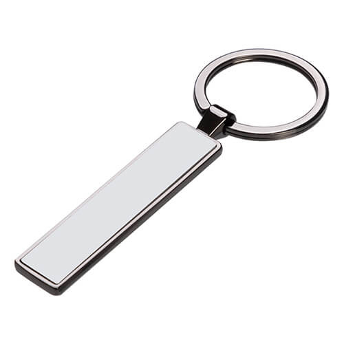 Double-sided key ring 1.3 x 6.3 cm for sublimation - black