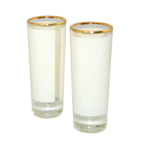 Vaso con tira dorada 90 ml Sublimación Transferencia Térmica