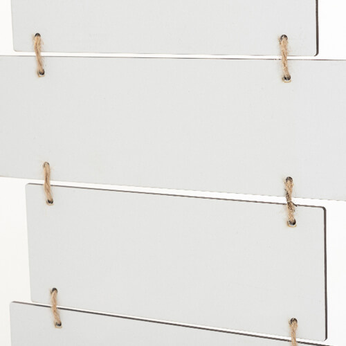 Zes hangende MDF frames voor sublimatie