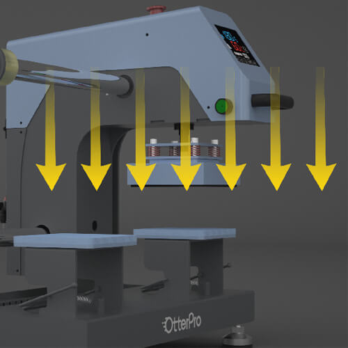 OtterPro Air 15 x 15 cm two-station flatbed press