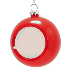 Adorno de árbol de Navidad Ø 7,8 cm para sublimación - rojo brillante