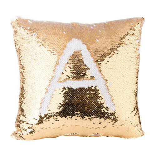 40 x 40 cm pillowcase with two colour of sequins for sublimation printing – gold