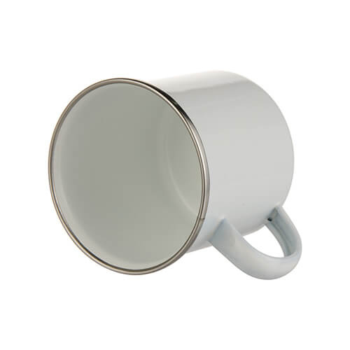 Mug 360 ml en métal émaillé pour sublimation - blanc