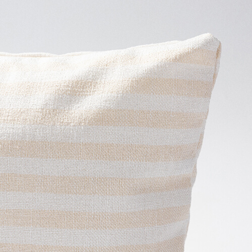 Funda de almohada de lona para sublimación de 40 x 40 cm - crema con rayas amarillas