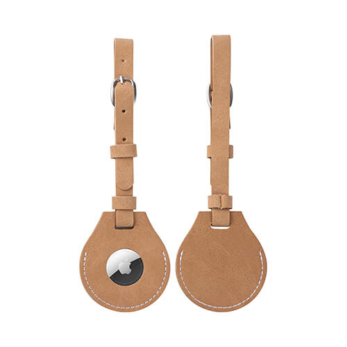 Leren bagagelabel / AirTag etui voor sublimatie - bruin
