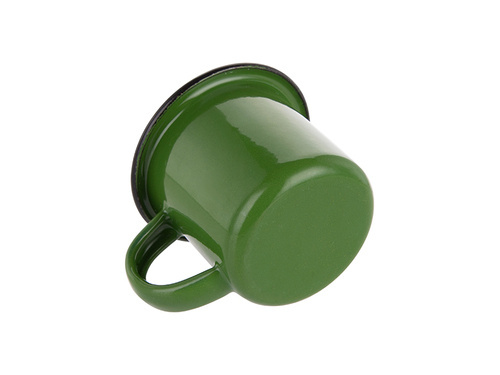 Emaljmugg 100 ml grön med svart kant Sublimation Thermal Transfer