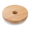 A bamboo lid with a hole for BN27 series cups
