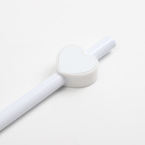 Capac de paie din silicon Ø 0,8 / 1 cm pentru sublimare - inimă albă