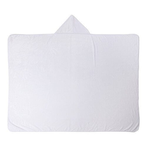 Couverture en microfibre et polaire arctique avec capuche pour sublimation - blanc