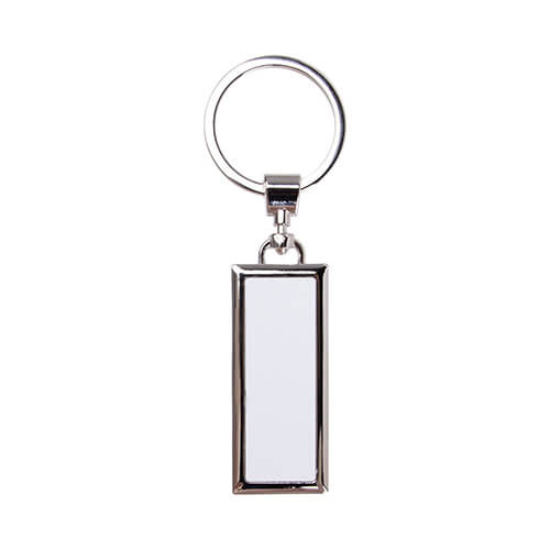 Key ring - double-sided frame 2.2 x 5.2 cm - rectangle for sublimation