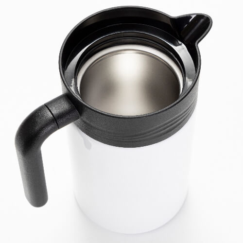 Termisk kaffekanna i rostfritt stål 1200 ml för sublimering - vit