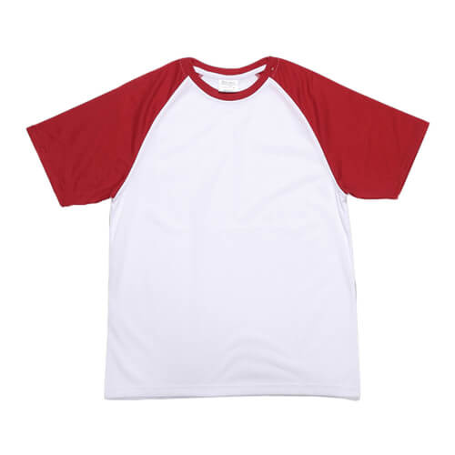 JSubli Apparel balts t-krekls ar sarkanām piedurknēm Sublimācija Termopārnese