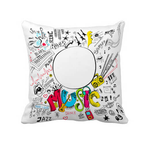 Taie d'oreiller satin de 38 x 38 cm pour sublimation - Music