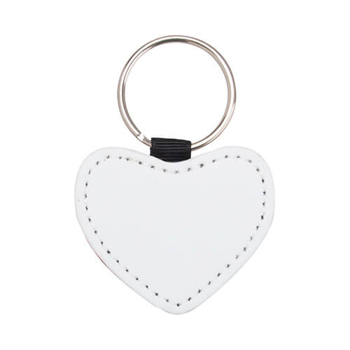 Leather key ring with glitter for sublimation - red heart