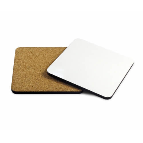 Posavasos cuadrado de MDF y corcho 9,5 x 9,5 cm Sublimación Transferencia Térmica