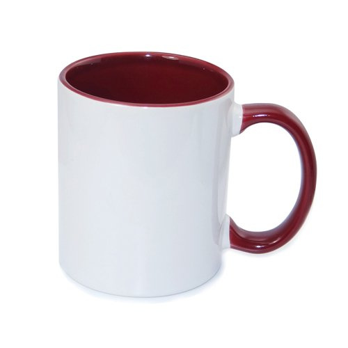 JS Coating mug 330 ml FUNNY maroon Sublimation Thermal Transfer