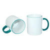 Mug A+ 330 ml with green handle Sublimation Thermal Transfer