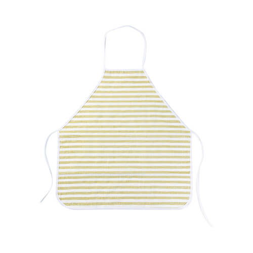 A linen apron for sublimation - cream with light green stripes