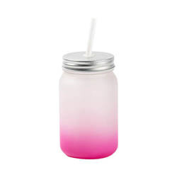 Mason Jar 450 ml frostad mugg utan sublimeringshandtag - Violett gradient