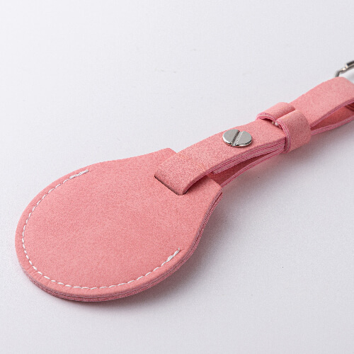 Brelok skórzany z paskiem / etui na AirTag do sublimacji - różowy