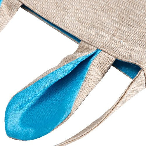 Sac en lin 29 x 34 cm pour sublimation - anses bleues