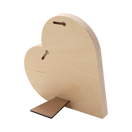 Photo frame - plywood heart for sublimation - 20.3 x 20.3 cm