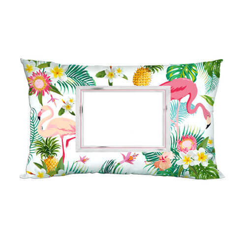 To-farvet satinpudebetræk 70 x 40 cm til sublimering - Flamingo