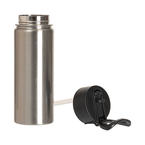 Drankfles - 800 ml met inklapbaar handvat voor sublimatie - zilver
