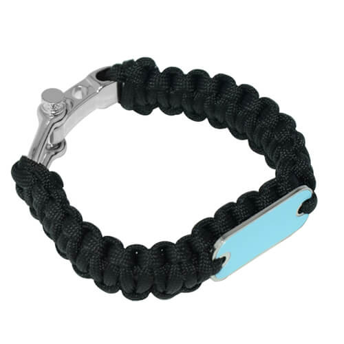 Pulsera de paracord sublimación negra transferencia térmica