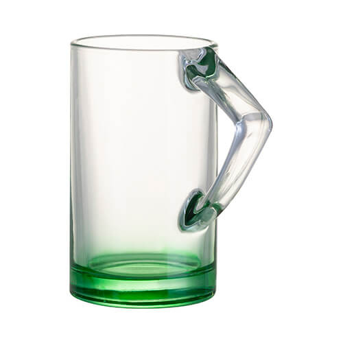 Γυάλινο δοχείο 400 ml με τριγωνική λαβή για εξάχνωση - πράσινη βάση