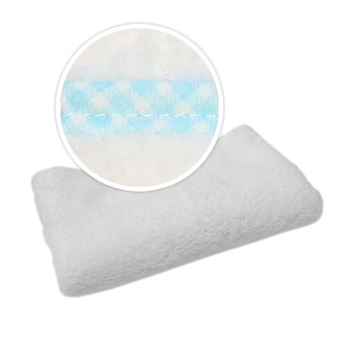 Modra pletena odejica z obrobo Sublimacija