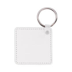 Double-sided leather key ring for sublimation - square