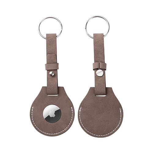 Porte-clés en cuir avec ceinture / Etui AirTag pour sublimation - gris
