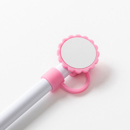 Capac de paie din silicon Ø 1 cm pentru sublimare - floare roz