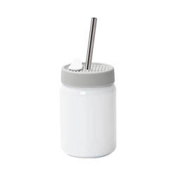 Cană din oțel 480 ml cu capac din silicon gri pentru sublimare