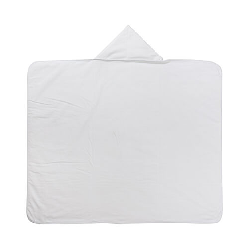 Mikroszálas és sarkvidéki gyapjú takaró kapucnival 150 x 130 cm szublimációhoz - fehér