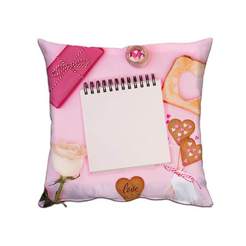 Satijnen kussensloop 38 x 38 cm voor sublimatie - Love Cookies