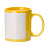 Yellow mug 330 ml with a white frame for sublimation