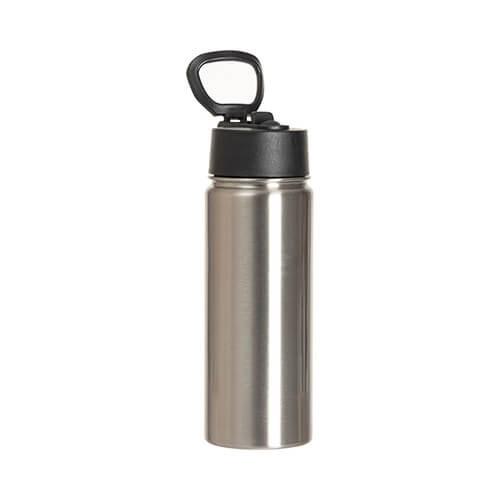 Fľaša na nápoje - 800 ml so sklopným držadlom na sublimáciu - strieborná