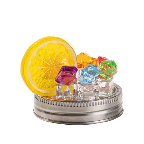 Lid with artificial colored ice and lemon for BW74/75 cups