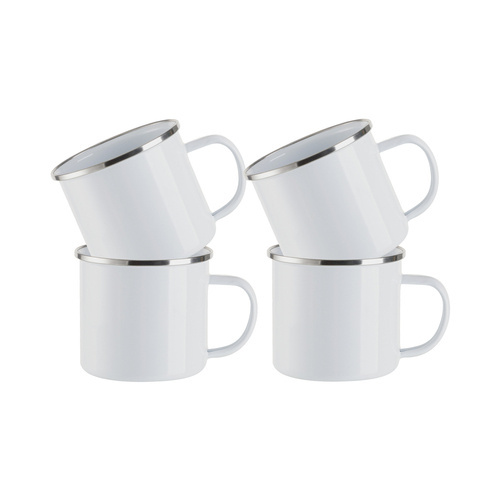 Set of 4 500 ml enamel mugs for printing