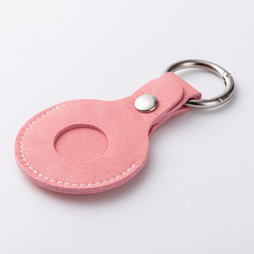 Leren sleutelhanger / AirTag etui voor sublimatie - roze