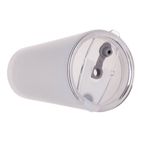 Szklanka 450 ml szroniona z pokrywka i słomką do sublimacji