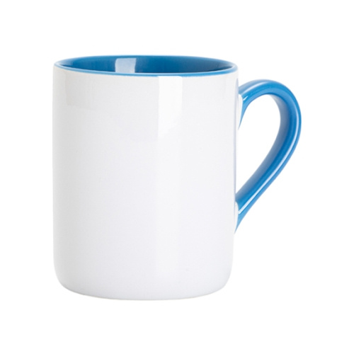 Sublimatiemok van 325 ml - met blauwe binnenkant en handvat