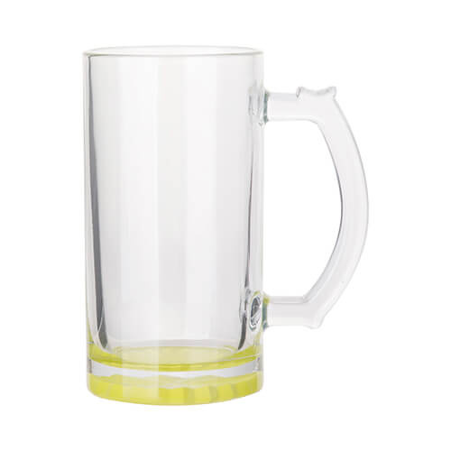Stiklo taurė 470 ml, skirta sublimacijai, su laimo žalios spalvos dugnu